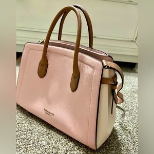 Kate Spade Knott Color-blocked Satchel - light pink and cream.